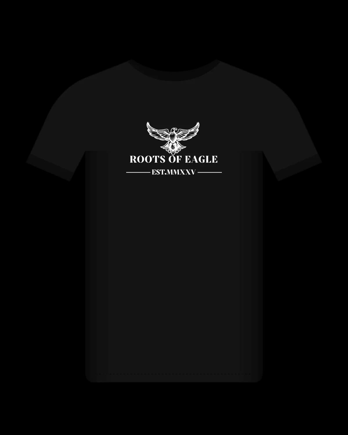 Signature Eagle Tee in Black – front view