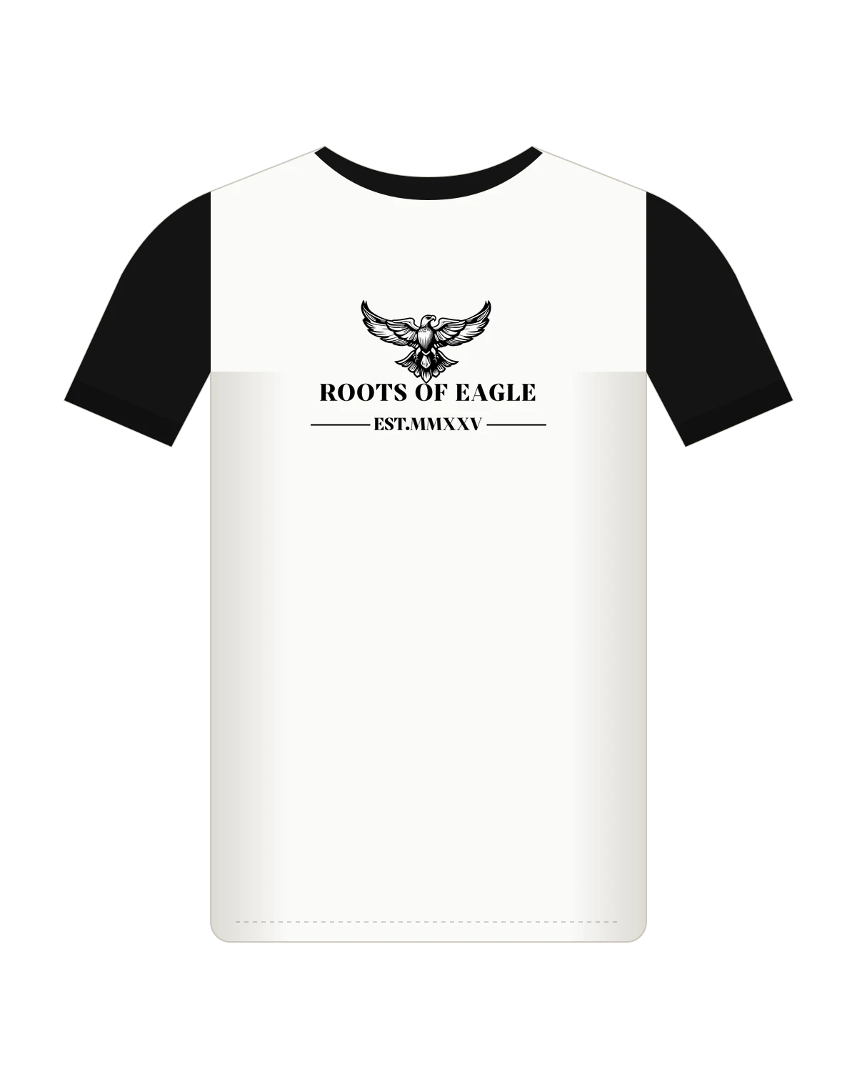 Signature Eagle Tee in White / Black – front view